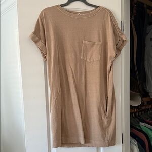 Double Zero Beige T-Shirt Dress